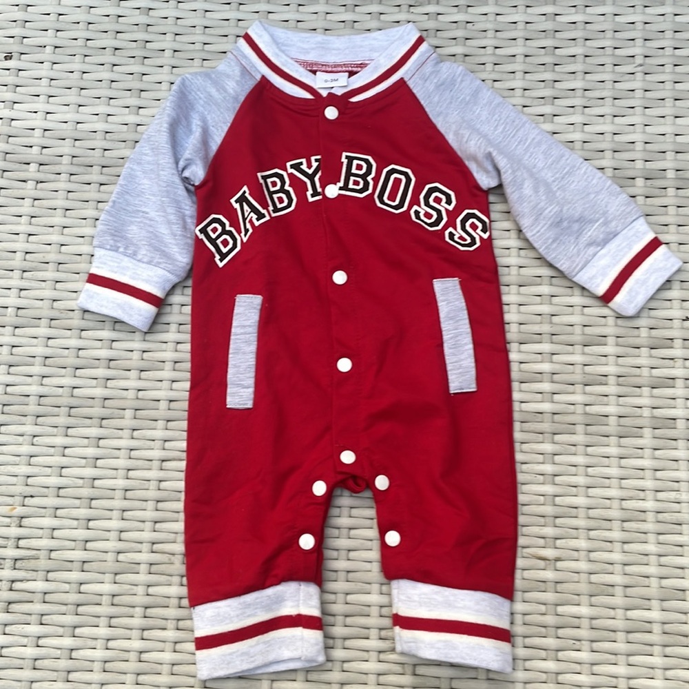 NWOT- Infant "Baby Boss" Jersey Style Onesie/Romper